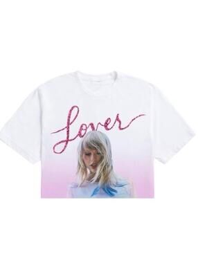 Taylor Swift Lover Crop Top Sparkly Pink Official Merch